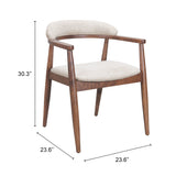 Goka Dining Chair Beige & Walnut-Furniture - Dining-High Fashion Home