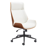 Flex High Back Office Chair, White-Furniture - Office-High Fashion Home