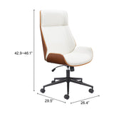 Flex High Back Office Chair, White-Furniture - Office-High Fashion Home