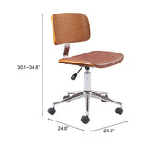 Duravel Office Chair, Brown-Furniture - Office-High Fashion Home