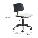 Duravel Office Chair, White & Black-Furniture - Office-High Fashion Home