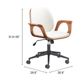 Ali Office Chair, White-Furniture - Office-High Fashion Home