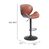 Meyane Bar Stool, Brown-Furniture-High Fashion Home