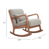 Hady Rocking Chair, Gray-Furniture - Chair-High Fashion Home