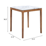 Eva Counter Table, White-Furniture - Accent Tables-High Fashion Home