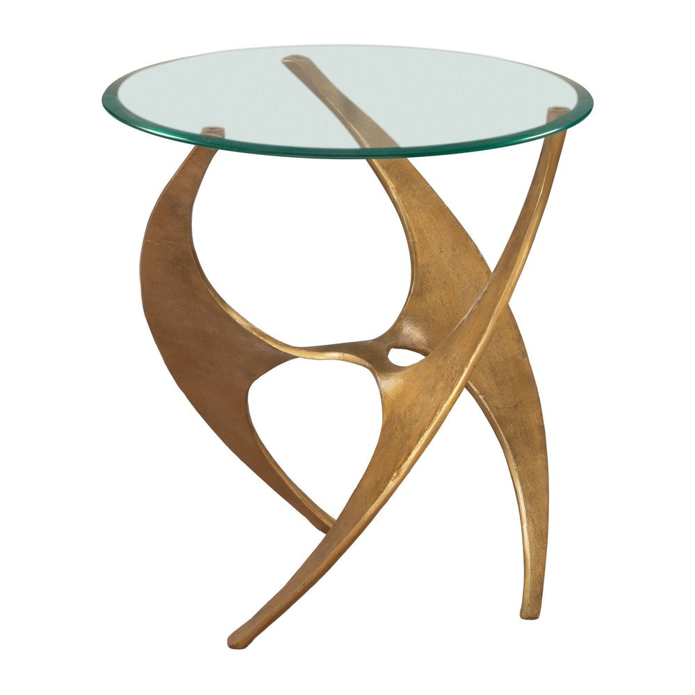 Sabel Side Table, Gold-Furniture - Accent Tables-High Fashion Home