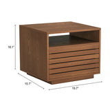 Slit Nightstand, Walnut-Furniture - Bedroom-High Fashion Home