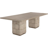 Hoyos Rectangular Dining Table, Taupe-Furniture - Dining-High Fashion Home