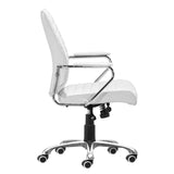 Enterprise Low Back Office Chair, White-Furniture - Office-High Fashion Home