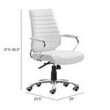 Enterprise Low Back Office Chair, White-Furniture - Office-High Fashion Home