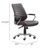 Enterprise Low Back Office Chair, Espresso-Furniture - Office-High Fashion Home