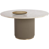 Cataldi Round Dining Table, Taupe-Furniture - Dining-High Fashion Home