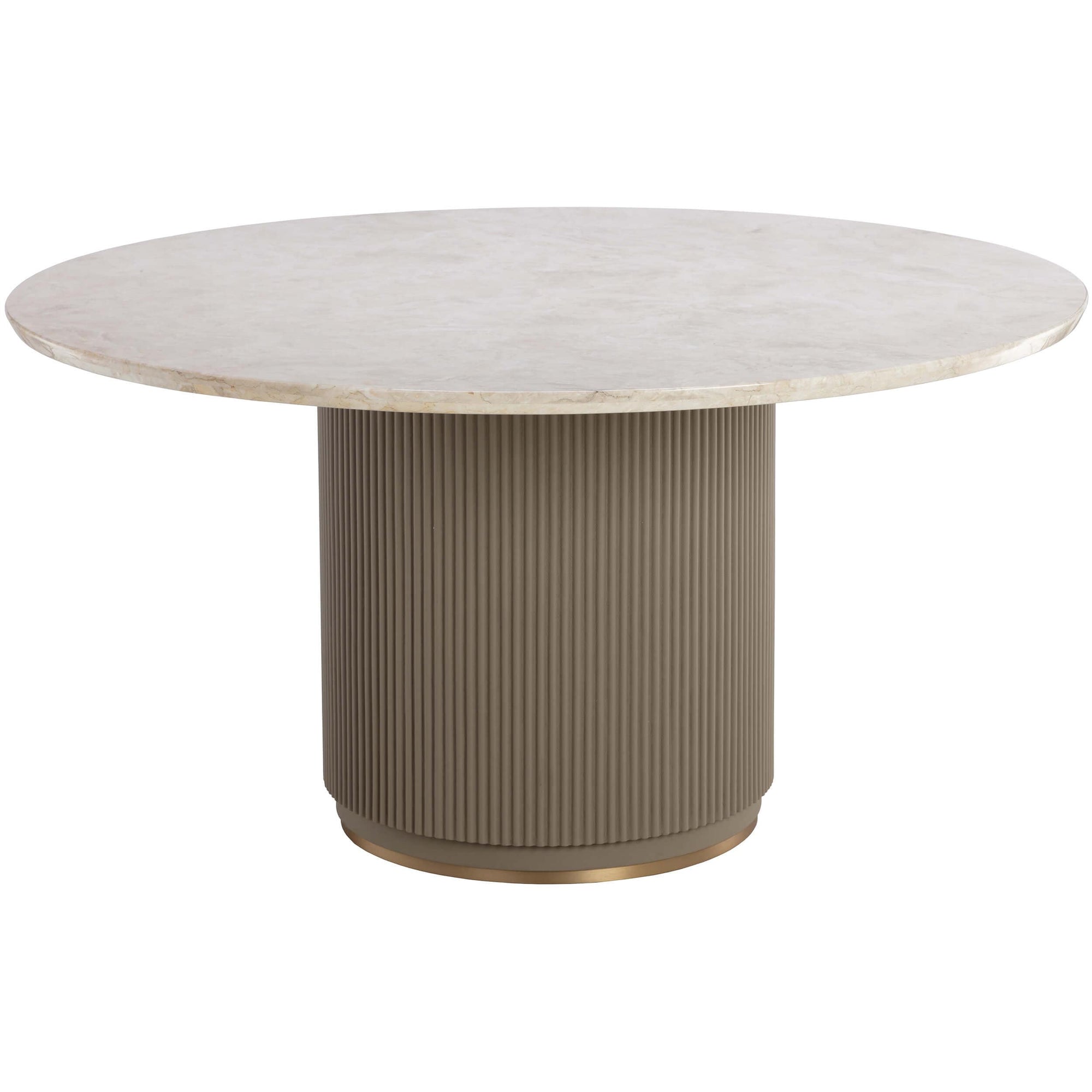 Cataldi Round Dining Table, Taupe – High Fashion Home