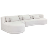 Laken LAF Chaise Sectional, Copenhagen White-Furniture - Sofas-High Fashion Home