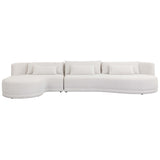 Laken LAF Chaise Sectional, Copenhagen White-Furniture - Sofas-High Fashion Home