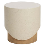 Patras End Table, Cream-Furniture - Accent Tables-High Fashion Home