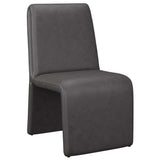 Cascata Leather Dining Chair, Marseille Black, Set of 2