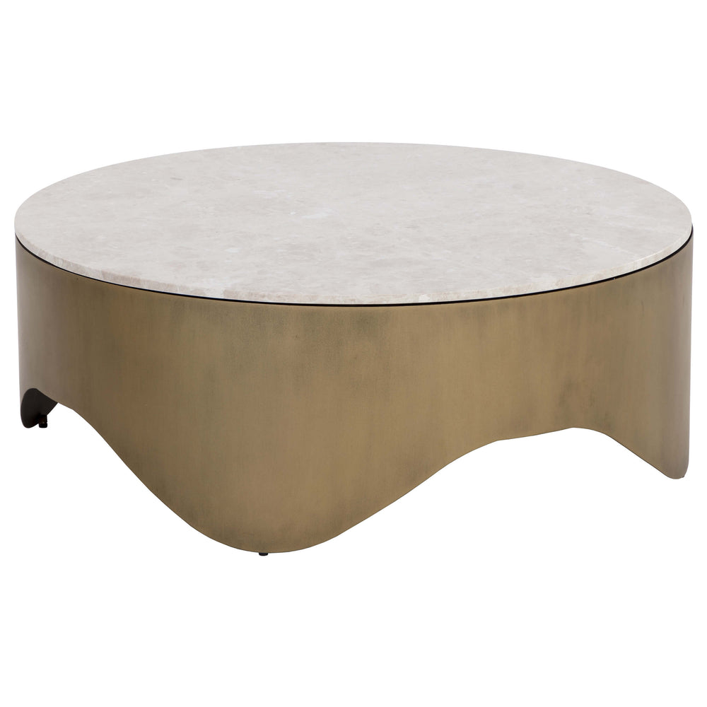 Guinevere Coffee Table, Antique Brass