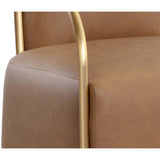 Cicero Leather Chair, Milliken Cognac-Furniture - Chairs-High Fashion Home