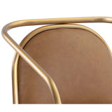 Cicero Leather Chair, Milliken Cognac-Furniture - Chairs-High Fashion Home