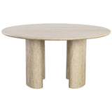 Savona Round Dining Table, Travertine-Furniture - Dining-High Fashion Home