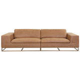 Ira Leather Sofa, Camel-Furniture - Sofas-High Fashion Home