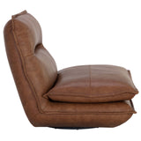 Colson Leather Swivel Chair, Cognac-Furniture - Chairs-High Fashion Home