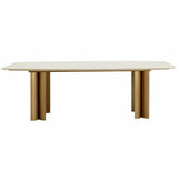 Astara Dining Table, Antique Brass-Furniture - Dining-High Fashion Home