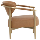 Heloise Chair, Milliken Cognac-Furniture - Chairs-High Fashion Home