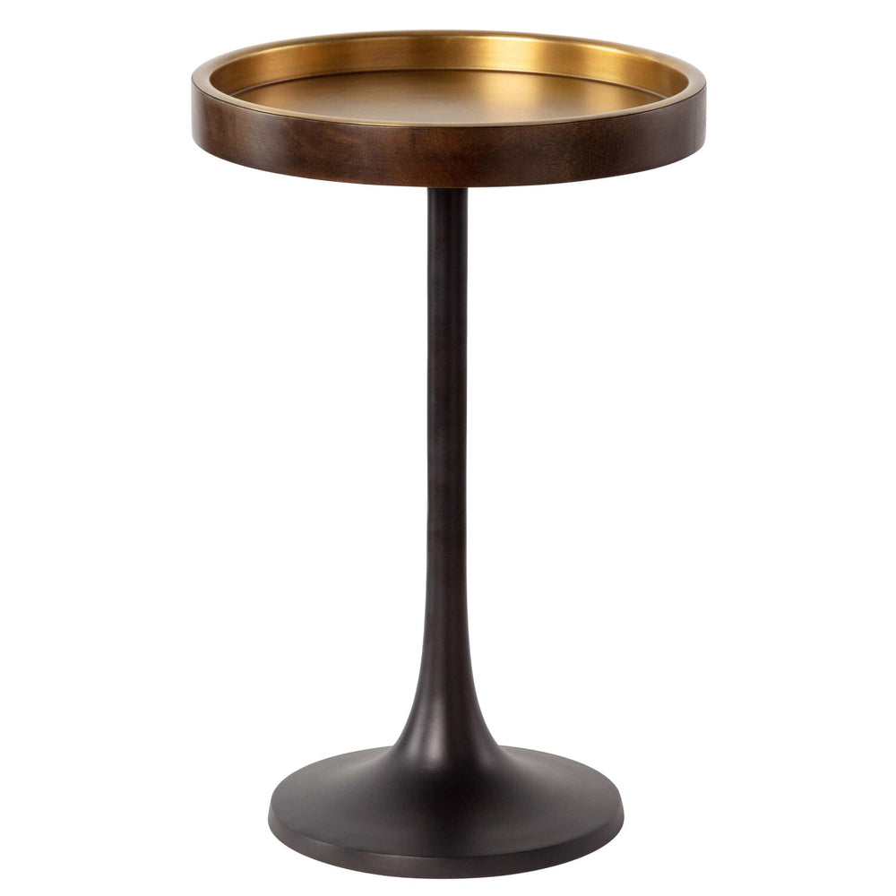 Tekoa End Table, Antique Brass