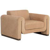 Romer Leather Chair, Nubuck Tan-Furniture - Chairs-High Fashion Home