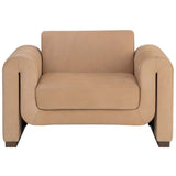 Romer Leather Chair, Nubuck Tan-Furniture - Chairs-High Fashion Home