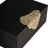 Leather Box, Black/Gold-Accessories-High Fashion Home