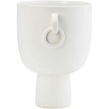 Ceramic Vase w/Handles, White-Accessories-High Fashion Home