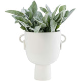 Ceramic Vase w/Handles, White-Accessories-High Fashion Home