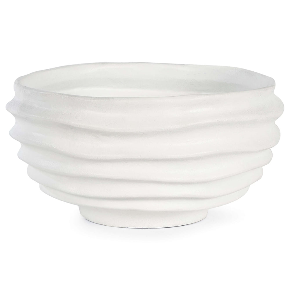 Nabu Metal Bowl, White-Accessories-High Fashion Home