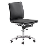 Lider Plus Armless Office Chair, Black-Furniture - Office-High Fashion Home