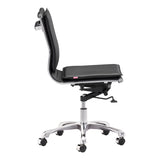 Lider Plus Armless Office Chair, Black-Furniture - Office-High Fashion Home