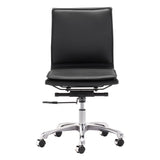 Lider Plus Armless Office Chair, Black-Furniture - Office-High Fashion Home