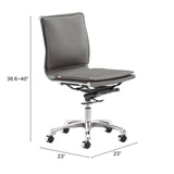 Lider Plus Armless Office Chair, Gray-Furniture - Office-High Fashion Home