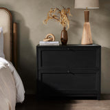 Millie Nightstand, Drifted Matte Black-Furniture - Bedroom-High Fashion Home