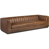 Alec Leather Sofa, Dulane Mahogany-Furniture - Sofas-High Fashion Home