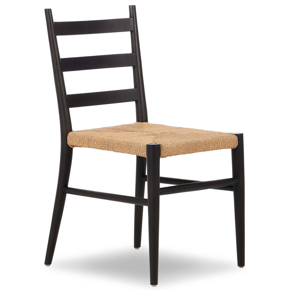 Ladder Back Outdoor Dining Chair, Aged Ebony, Set of 2-Furniture - Dining-High Fashion Home