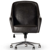 Verne Leather Desk Chair, Sonoma Black-Furniture - Office-High Fashion Home