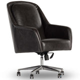 Verne Leather Desk Chair, Sonoma Black-Furniture - Office-High Fashion Home