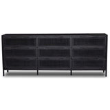 Sydney 9 Drawer Dresser, Black Wash w/Black Cane-Furniture - Bedroom-High Fashion Home