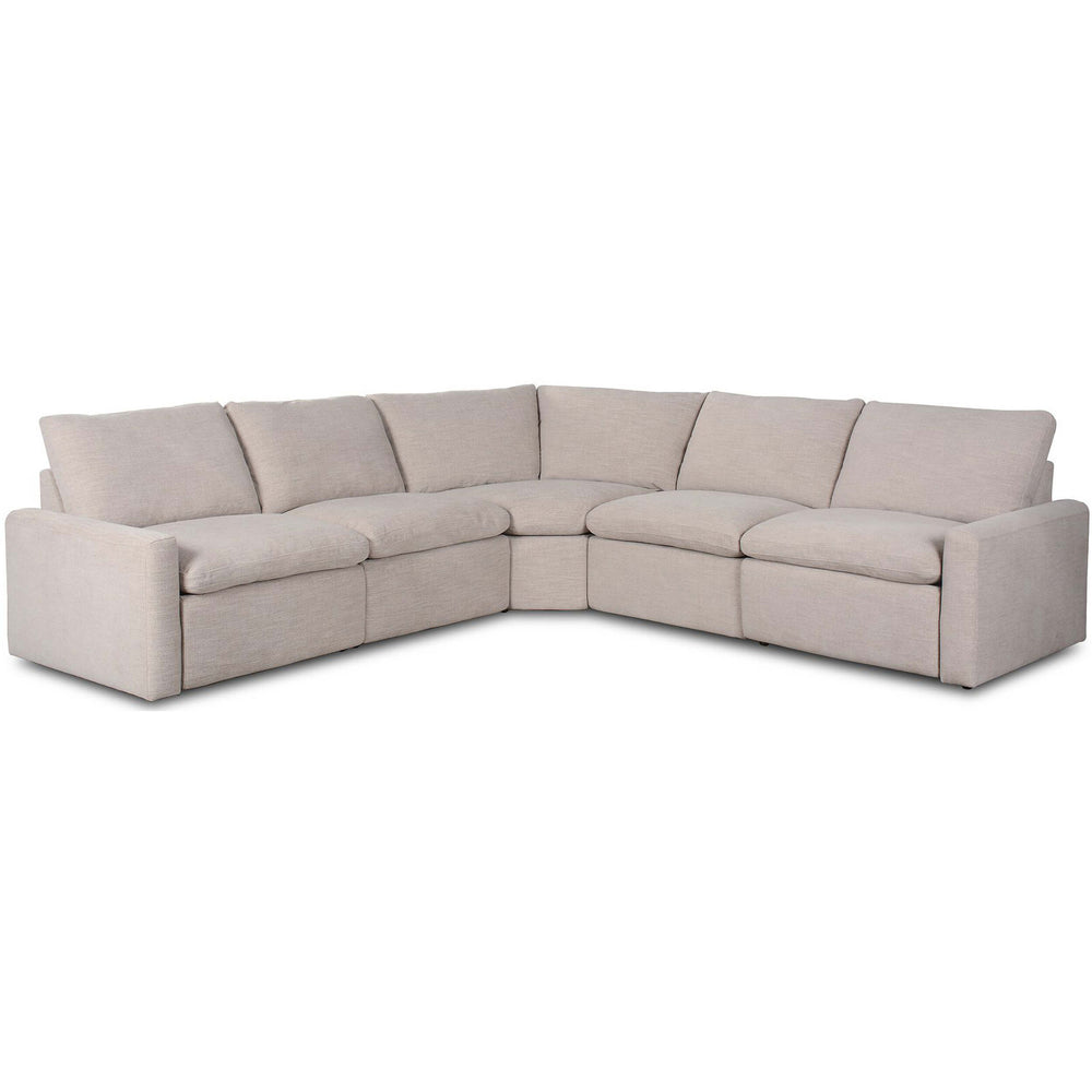 Tillery Power Recliner 5 Piece Sectional, Laken Stone-Furniture - Sofas-High Fashion Home