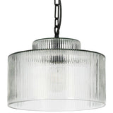 Malone Pendant, Clear Reeded Glass