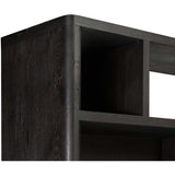 Noeline Wide Bookcase, Smoked Black-Furniture - Storage-High Fashion Home