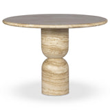 Figueroa 42" Dining Table, Light Beige Travertine by Amber Lewis x Four Hands